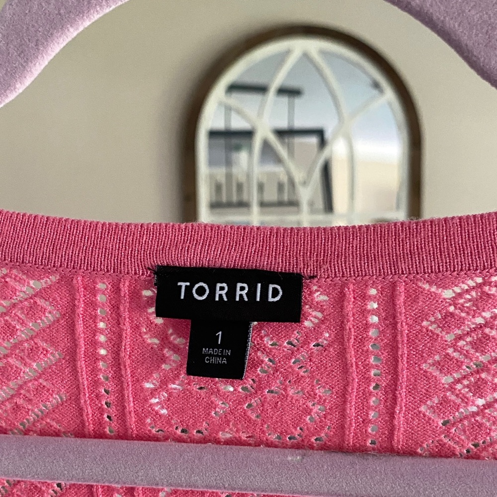 Torrid Pink Ribbed Blouse - Picture 2 of 6